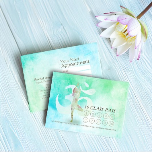 Carte De Fidélité YOGA 10 Classe Pass Rendez-vous méditation Pose Om