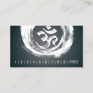 Carte De Fidélité YOGA Instructeur Loyalty Punch Brush OM ZEN Symbol