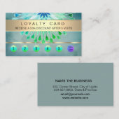 Carte de fidélité Yoga Massage Turquoise Lotus Vin (Devant / Derrière)