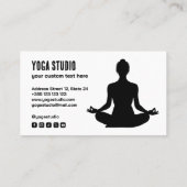 Carte de fidélité Yoga simple noir et blanc (Dos)