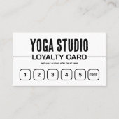 Carte de fidélité Yoga simple noir et blanc (Devant)