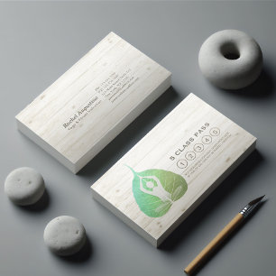Carte De Fidélité Yoga Studio Classe Pass Méditation Pose Bodhi Leaf
