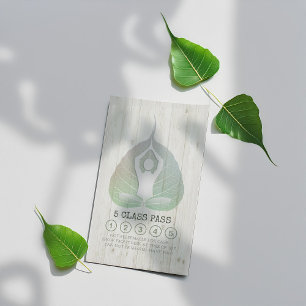 Carte De Fidélité Yoga Studio Classe Pass Méditation Pose Bodhi Leaf