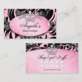 Carte de fidélité Zebra Bijoux Couronne rose (Devant / Derrière)