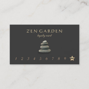 Carte De Fidélité Zen Stones Massage Thérapiste Loyauté Punch Card