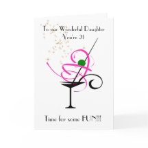 CARTE DE FILLE 21E ANNIVERSAIRE