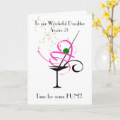 CARTE DE FILLE 21E ANNIVERSAIRE (Fleur jaune)