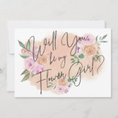 Carte de Fille des Fleurs Florale Rêveuse (Devant)