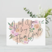 Carte de Fille des Fleurs Florale Rêveuse (Debout devant)