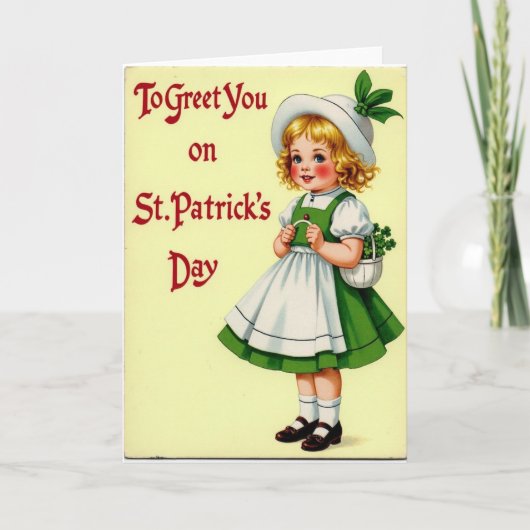 Carte de fille douce pour la Saint-Patrick (Devant)