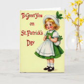 Carte de fille douce pour la Saint-Patrick (Fleur jaune)