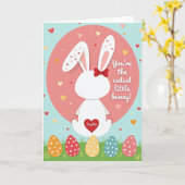 Carte de fille lapin la plus mignonne (Fleur jaune)