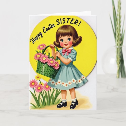 Carte de fille pour le printemps heureux (Devant)