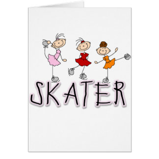 Carte de filles de bâton de patineur