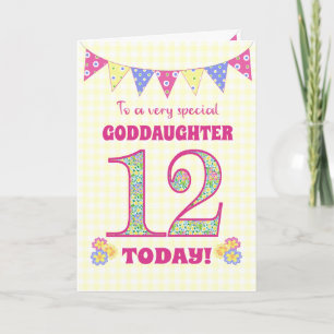 Carte de filleule pour 12ème anniversaire avec gui