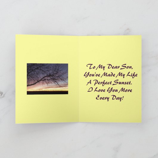 Carte de Fils-Salutation de heureuse (Intérieur)