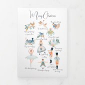 Carte De Fin D'année Trois Volets 12 Jours de Noël Personnalisé (Page de couverture)