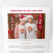 Carte De Fin D'année Trois Volets 6 année photo en vue Noël Bulletin combiné (Intérieur en premier)