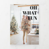 Carte De Fin D'année Trois Volets 9 Photo Oh What Fun Merry Christmas Personalized (Page de couverture)