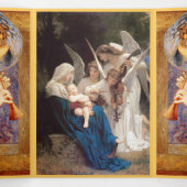 Carte De Fin D'année Trois Volets annonciation des anges de Noël (Intérieur au milieu)