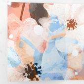 Carte De Fin D'année Trois Volets Aquarelle Fleurs Abstraites 1 (Intérieur en premier)