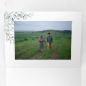 Carte De Fin D'année Trois Volets Aquarelle Joyeux Noël Script Juniper Photo (Intérieur en premier)