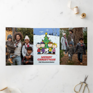 Carte De Fin D'année Trois Volets Arachides Joyeux Noël   Ajouter vos photos et votr