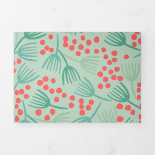 Carte De Fin D'année Trois Volets Arbre de Noël dessiné à la main Aiguilles À feuill