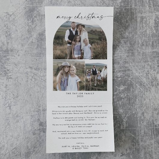 Carte De Fin D'année Trois Volets Arc moderne Boho Joyeux Noël Collage photo