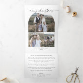 Carte De Fin D'année Trois Volets Arc moderne Boho Joyeux Noël Collage photo (Intérieur)