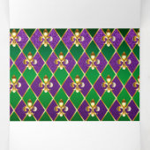 Carte De Fin D'année Trois Volets Arrière - plan de bijoux Mardi Gras (Intérieur au milieu)