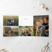 Carte De Fin D'année Trois Volets Bénédictions de Pâques Script élégant Multi Photo (Intérieur)