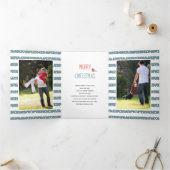 Carte De Fin D'année Trois Volets Berries, oiseau Noël photo collage (Intérieur)