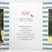 Carte De Fin D'année Trois Volets Berries, oiseau Noël photo collage (Intérieur au milieu)