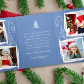 Carte De Fin D'année Trois Volets Blue Christmas Multi Photo Collage