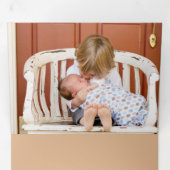 Carte De Fin D'année Trois Volets Bois de Noël rustique et vignes Multi-Photo (Intérieur en premier)