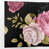 Carte De Fin D'année Trois Volets Bouquets de Roses 3 (Intérieur en premier)