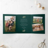 Carte De Fin D'année Trois Volets Branches Gold Foil Joyeux Noël 5 Photo (Intérieur)