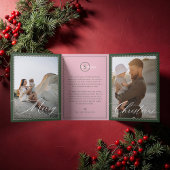 Carte De Fin D'année Trois Volets Bright Cheer Minimal Modern Wavy Photo Collage