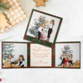 Carte De Fin D'année Trois Volets Buffalo Plaid Festive Photos Noël