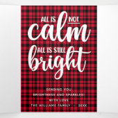 Carte De Fin D'année Trois Volets Buffalo Plaid Funny Tout n'est pas calme (Intérieur au milieu)