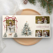 Carte De Fin D'année Trois Volets Burgundy Coquette Bow Christmas Toy Store Photo