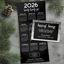 Calendrier, Logo - Black White Modern Business