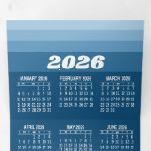 Carte De Fin D'année Trois Volets Calendrier - Logo - Marine Retro Stripes Business (Intérieur en premier)