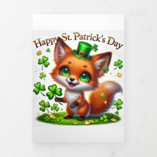 Carte De Fin D'année Trois Volets Carte de la Saint Patrick avec Fox