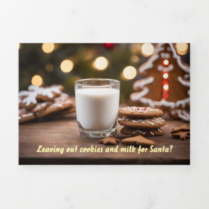 Carte De Fin D'année Trois Volets Carte de Noël avec recette de biscuits pour animau