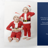 Carte De Fin D'année Trois Volets Carte de Noël photo triptyque Holly Happy Holidays (Intérieur en premier)