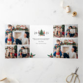 Carte De Fin D'année Trois Volets Carte Festive Triplé Photo (Intérieur)