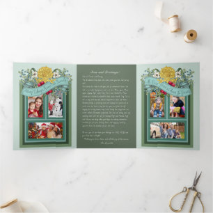 Carte De Fin D'année Trois Volets Carte photo pliable en trois "Seas and Greetings" 