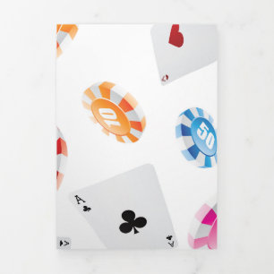 Carte De Fin D'année Trois Volets Casino, Accessoires Jeux motif